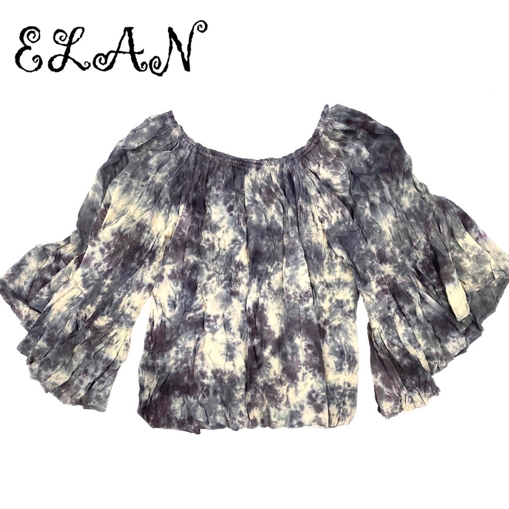 ELAN off the shoulder top with bell sleeves